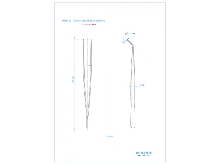 Пинцет анатомический изогнутый 0600-2