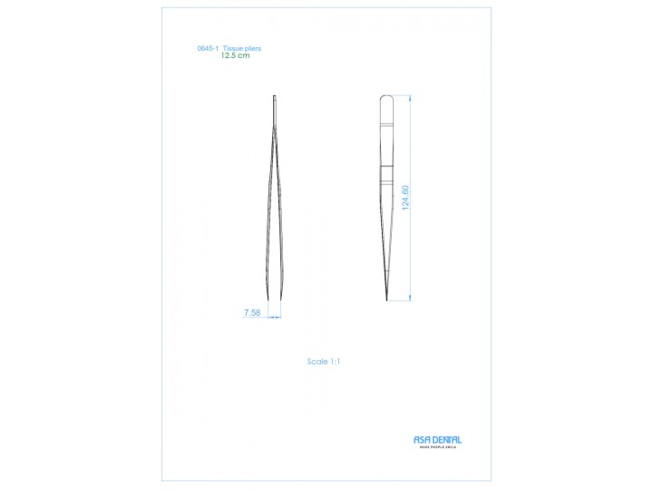 Пинцет хирургический стоматологический 0645-1
