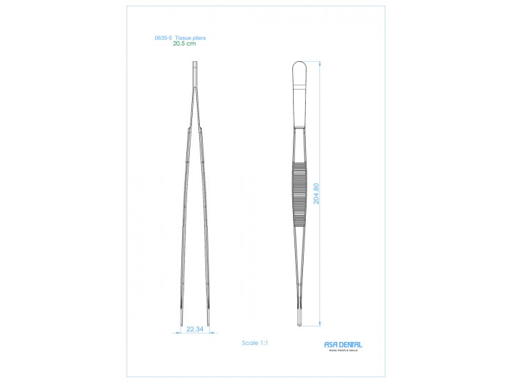 Пинцет анатомический прямой 0635-5