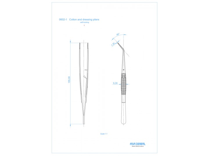 Пинцет анатомический изогнутый N1 0602-1