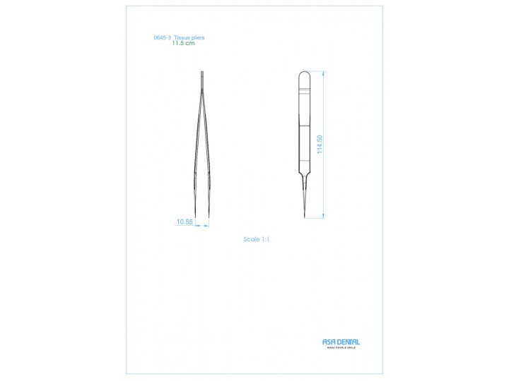 Пинцет хирургический стоматологический 0645-3