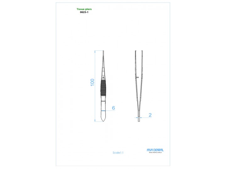 Пинцет хирургический стоматологический 0623-1