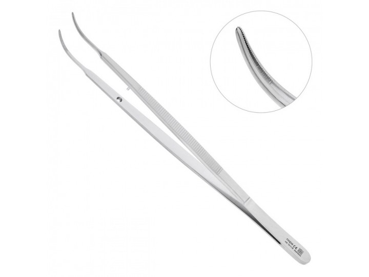 Пинцет анатомический изогнутуй Gerald, 17,5 см, NOPA AB 161/18