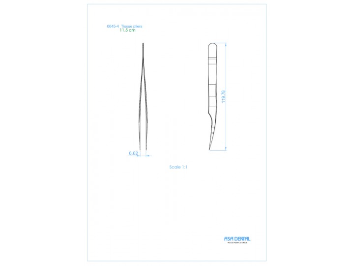 Пинцет хирургический стоматологический 0645-4