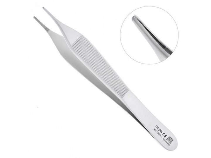 Пинцет анатомический Adson 12,0 см, NOPA AB 100/12