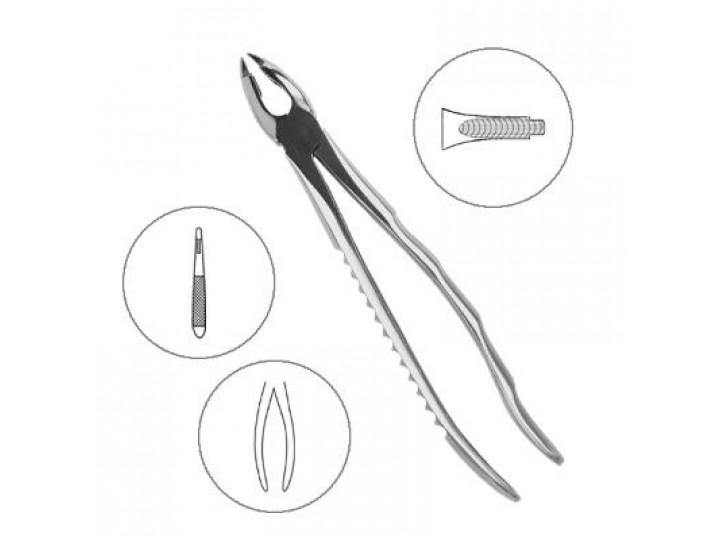 Щипцы №34А HLW для удаления зубов верхние резцы/клыки 11-34A