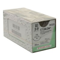 Этилон - Ethilon 3/0. 45 см. синий Обр.-реж. 26 мм. 3/8, W320