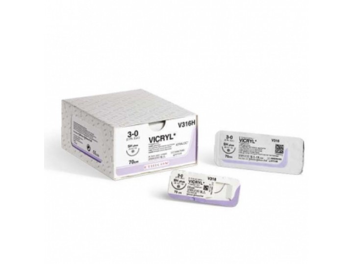 Викрил - Vicryl W9121 2|0 (75см), 1|2, 26мм, кол.) 12шт.