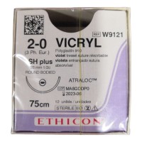 Викрил - Vicryl W9121 2|0 (75см), 1|2, 26мм, кол.) 12шт.