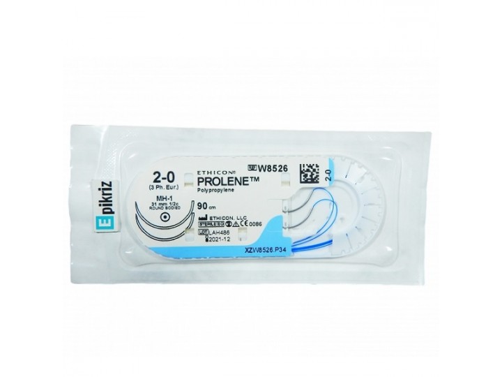 Пролен - Prolene W8558 3|0 (90 см, синий, Кол. 17 мм х 2, 1/2, 12шт.)