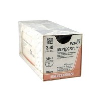 Монокрил - Monocryl 3/0, 70 см, фиолетовый Кол. 17 мм, 1/2, W3437