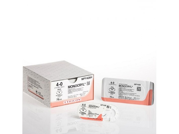 Монокрил - Monocryl 3/0, 70 см, фиолетовый Кол. 17 мм, 1/2, W3437