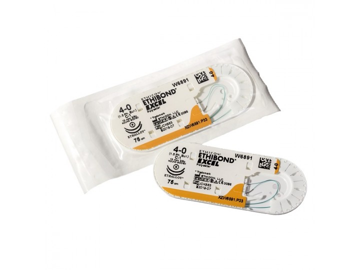 ЭТИБОНД ЭКСЕЛ - ETHIBOND EXCEL 2/0. 90 см. зеленый Кол.-реж. 17 мм х 2. 1/2, W6937