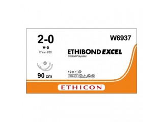 ЭТИБОНД ЭКСЕЛ - ETHIBOND EXCEL 2/0. 90 см. зеленый Кол.-реж. 17 мм х 2. 1/2, W6937