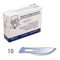 Лезвия для скальпеля из углеродистой стали №10 (100 шт) CERTUS