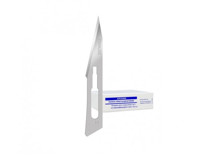 Лезвия для скальпеля из нержавеющей стали №11 (100 шт) Apexmed