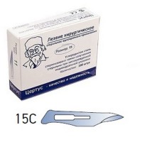 Лезвия для скальпеля из углеродистой стали №15C (100 шт) CERTUS