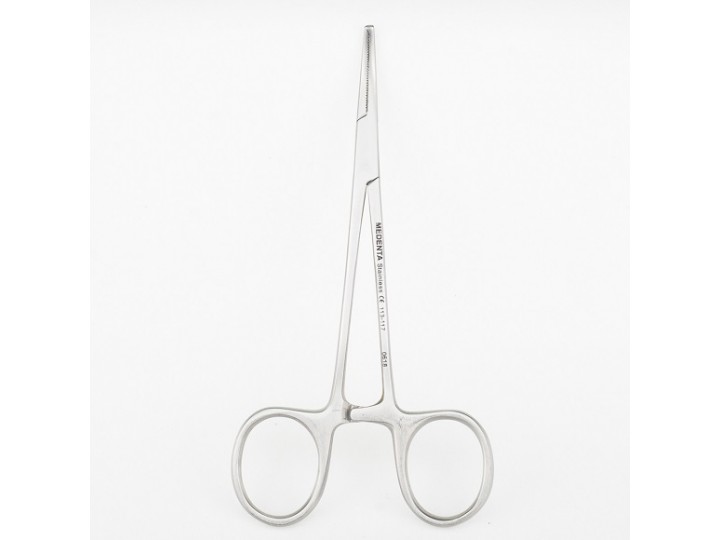 Зажим кровоостанавливающий изогнутый Micro halstead 113-117-P