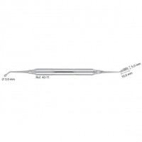 Ложка кюретажная изогнутая 10х5 мм комбинированная со штопфером 3 мм 40-71