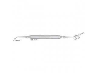 Ложка кюретажная изогнутая 10х5 мм комбинированная со штопфером 3 мм 40-71