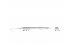 Ложка кюретажная прямая 13х6 мм комбинированная со штопфером 4 мм 40-70