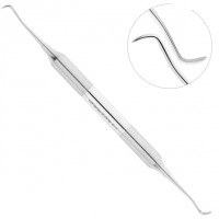 Ложка кюретажная, изогнутая 13х6 мм комбинированная со штопфером 4 мм 40-72