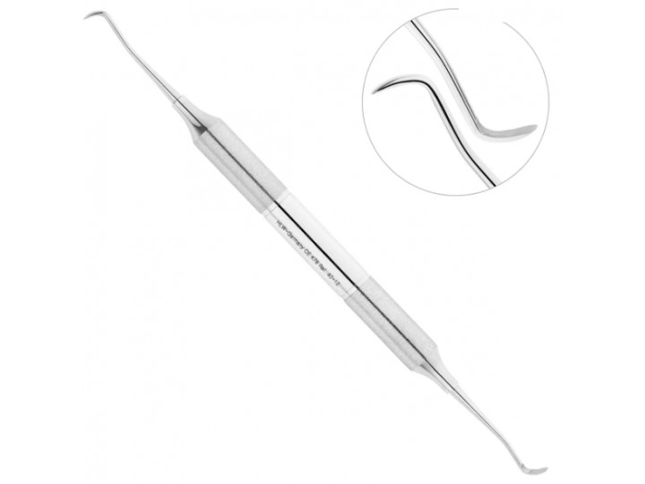 Ложка кюретажная, изогнутая 13х6 мм комбинированная со штопфером 4 мм 40-72
