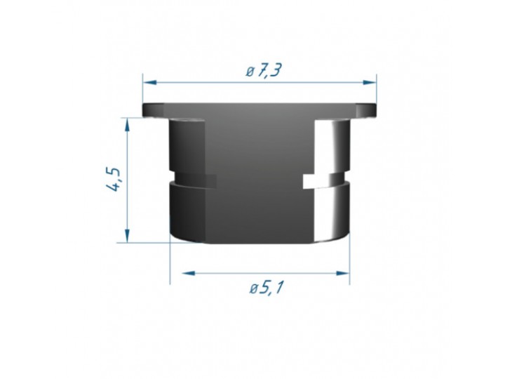 Втулка для хирургического шаблона, совместима с BioTech Dental (D7.3, d5.1) 03077
