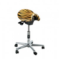 Стул-седло маленькое Bambach, мягкое со спинкой, премиальная кожа