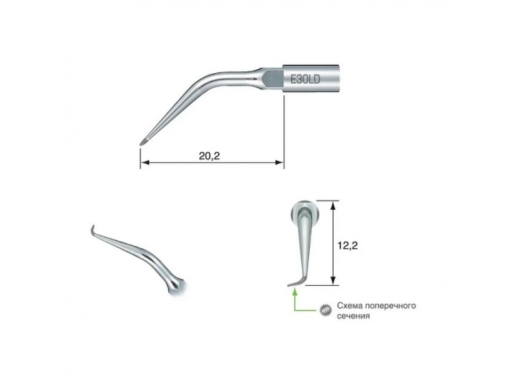 E30LD - эндоретроградная насадка с левосторонним изгибом к скейлерам Varios