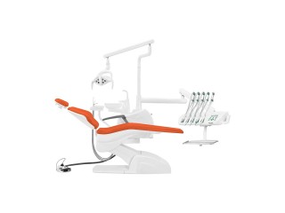 Установка стоматологическая QL2028 (Pragmatic) с верхней подачей с мягкой обивкой цвет М08 оранжевый