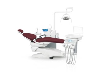 Установка стоматологическая BZ638 plus с микромотором с боковой нижней подачей со скалером с мягкой обивкой цвет В05 бордовый