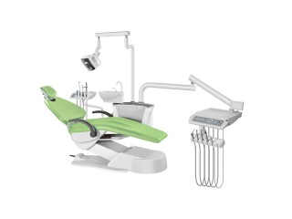 Установка стоматологическая BZ637 Luxury с микромотором с нижней подачей со скалером с улучшенной обивкой цвет М05 зелёное яблоко