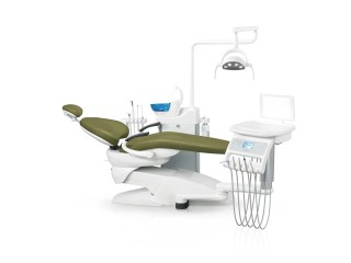 Установка стоматологическая BZ638 plus с микромотором с боковой нижней подачей со скалером с интраоральной камерой с мягкой обивкой цвет B02 зелёный