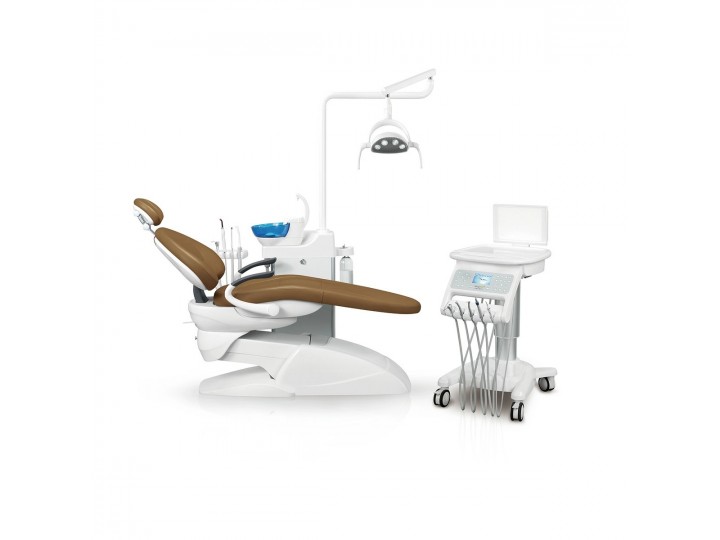 Установка стоматологическая BZ638 lux с подкатным модулем с микромотором с мягкой обивкой цвет B01 кофейный