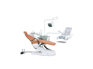 Установка стоматологическая BZ637 Luxury с микромотором с верхней подачей со скалером с улучшенной обивкой цвет М08 оранжевый