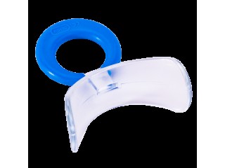 Вестибулярная пластина MUPPY стандартная, жесткая, прозрачная, LARGE (с синим кольцом, от 5 до 8 лет)