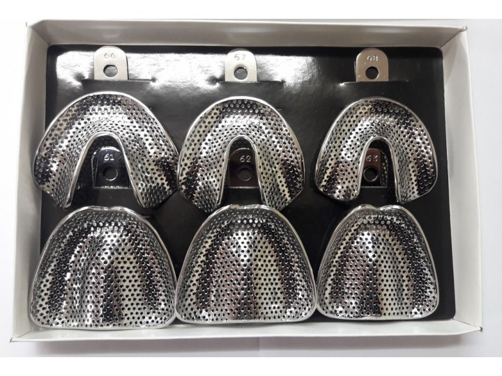 Ложки слепочные стальные перфорированные набор 6 шт, Legrin