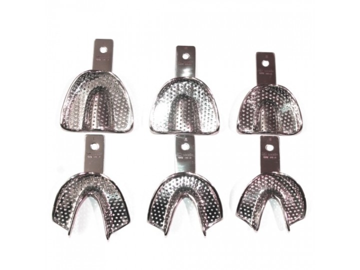 Ложки слепочные стальные перфорированные набор 6 шт, Legrin