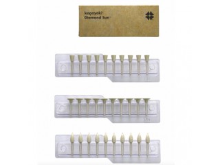 Набор полиров Diamond Sun желтые (диск, пуля, чашка) 10 абразивность, 30 шт.