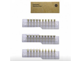 Набор полиров Diamond Sun бежевые (диск, пуля, чашка) 30 абразивность, 30 шт.