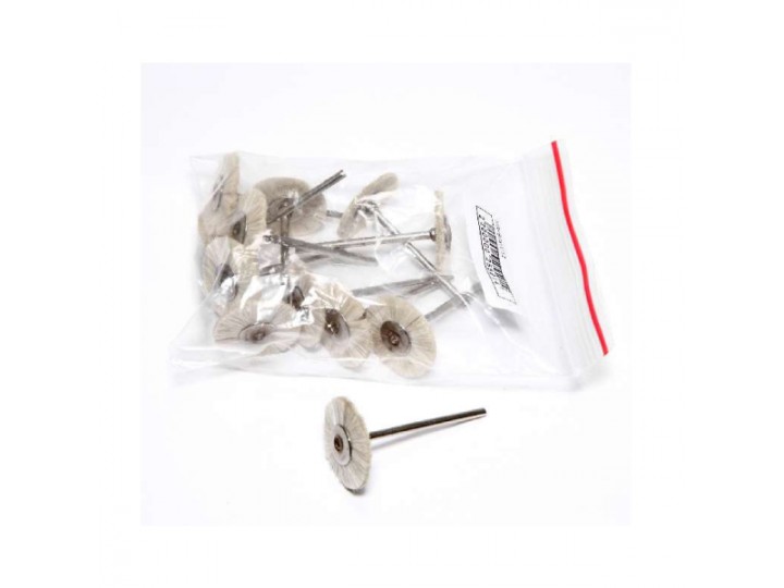 Щётка MSHS68W на дискодержателе, натуральная, белая, экстра мягкая (d=18мм)