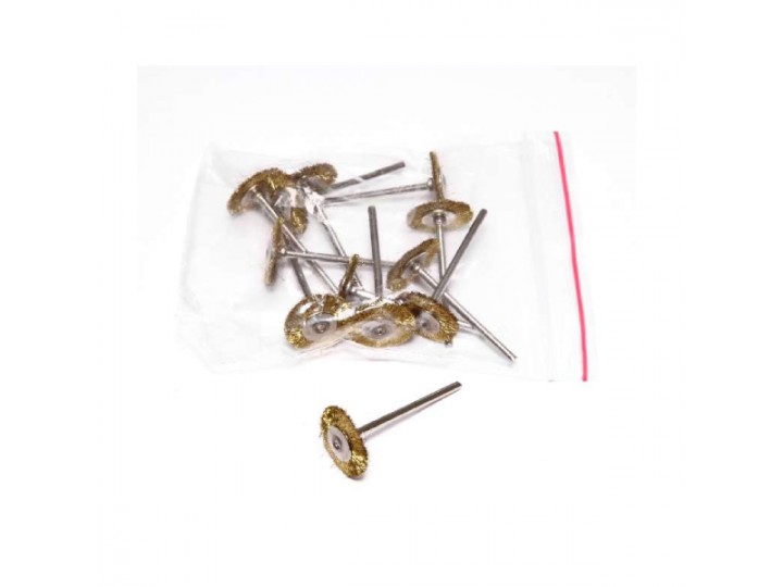 Щётка MSHC68C на дискодержателе, металлическая, золотистая, (d=18мм)