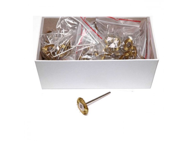 Щётка MSHC68C на дискодержателе, металлическая, золотистая, (d=18мм)