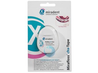 Зубная нить Mirafloss chx-tape антибактериальная, 20 м