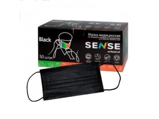 Маски Sense трехслойные черные