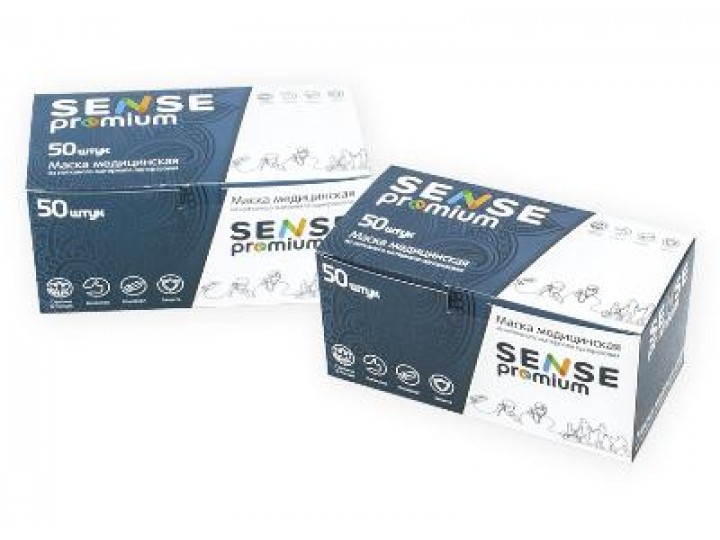 Маски медицинские одноразовые Sense Premium