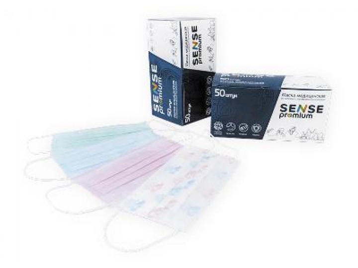 Маски медицинские одноразовые Sense Premium