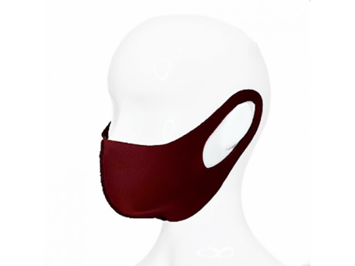 Маска защитная многоразовая, бордовая