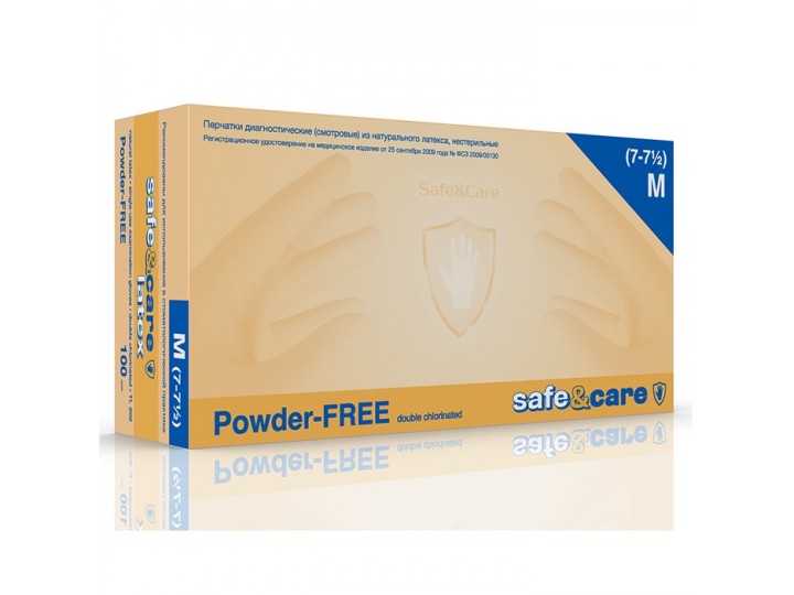 Перчатки латексные неопудренные 2 хлор DL 202